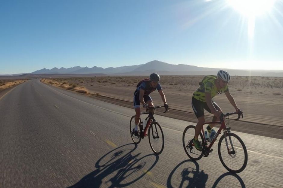 two men cycling in Lanzarote